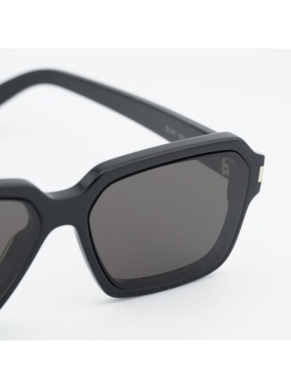 Saint Laurent SL611 001 Sunglasses Black Rectangle Frame, Grey Lenses - Picture 10 of 12